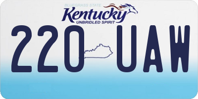 KY license plate 220UAW