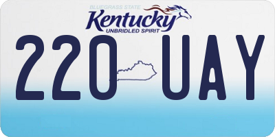 KY license plate 220UAY