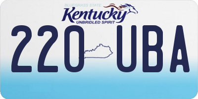 KY license plate 220UBA