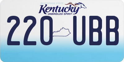 KY license plate 220UBB