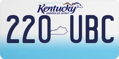 KY license plate 220UBC