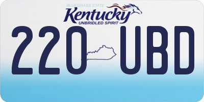 KY license plate 220UBD