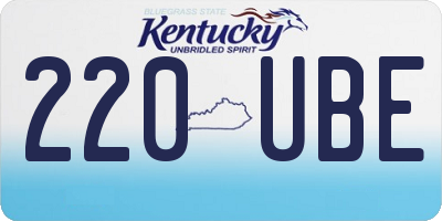 KY license plate 220UBE