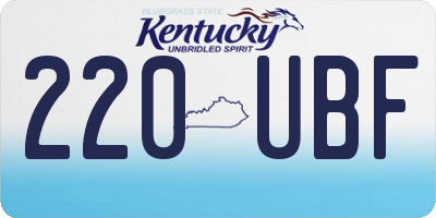 KY license plate 220UBF