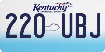 KY license plate 220UBJ