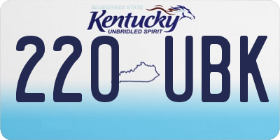 KY license plate 220UBK