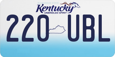 KY license plate 220UBL