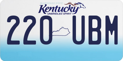 KY license plate 220UBM