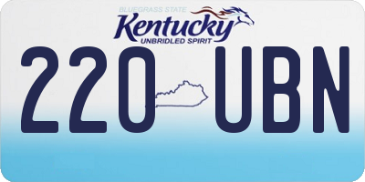 KY license plate 220UBN