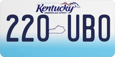 KY license plate 220UBO