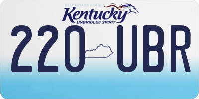 KY license plate 220UBR