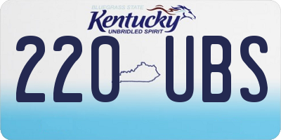 KY license plate 220UBS