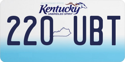 KY license plate 220UBT