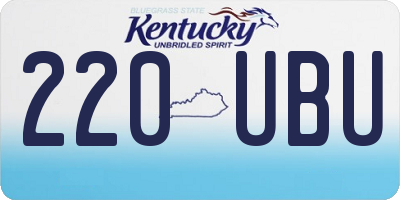 KY license plate 220UBU