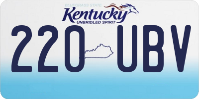 KY license plate 220UBV