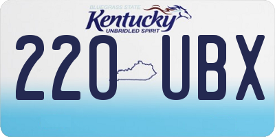 KY license plate 220UBX