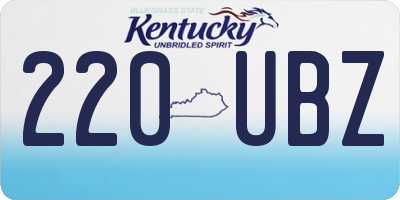 KY license plate 220UBZ