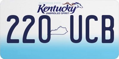 KY license plate 220UCB