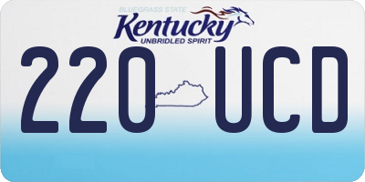 KY license plate 220UCD