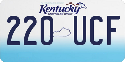 KY license plate 220UCF