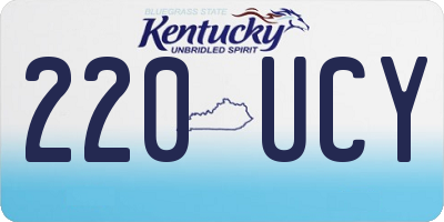 KY license plate 220UCY