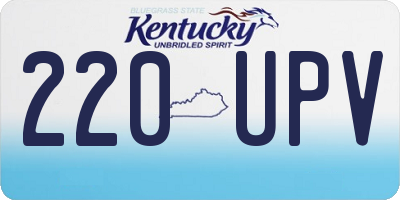 KY license plate 220UPV