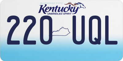 KY license plate 220UQL