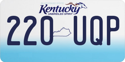 KY license plate 220UQP