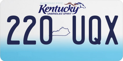 KY license plate 220UQX