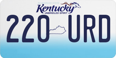 KY license plate 220URD