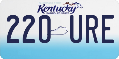 KY license plate 220URE