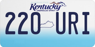 KY license plate 220URI