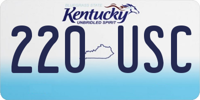 KY license plate 220USC