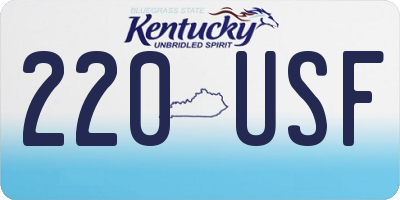 KY license plate 220USF