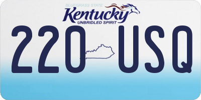 KY license plate 220USQ