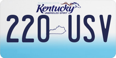 KY license plate 220USV