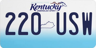 KY license plate 220USW