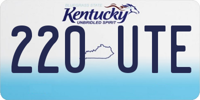 KY license plate 220UTE