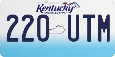 KY license plate 220UTM