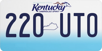 KY license plate 220UTO