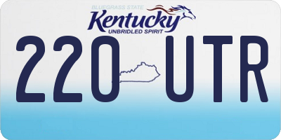 KY license plate 220UTR
