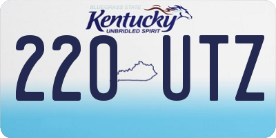 KY license plate 220UTZ
