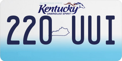 KY license plate 220UUI