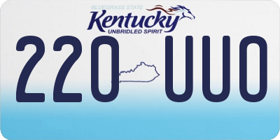 KY license plate 220UUO