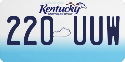 KY license plate 220UUW