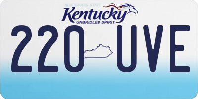 KY license plate 220UVE