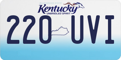 KY license plate 220UVI