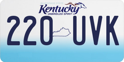 KY license plate 220UVK