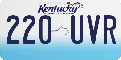 KY license plate 220UVR