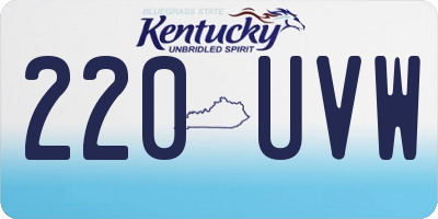 KY license plate 220UVW